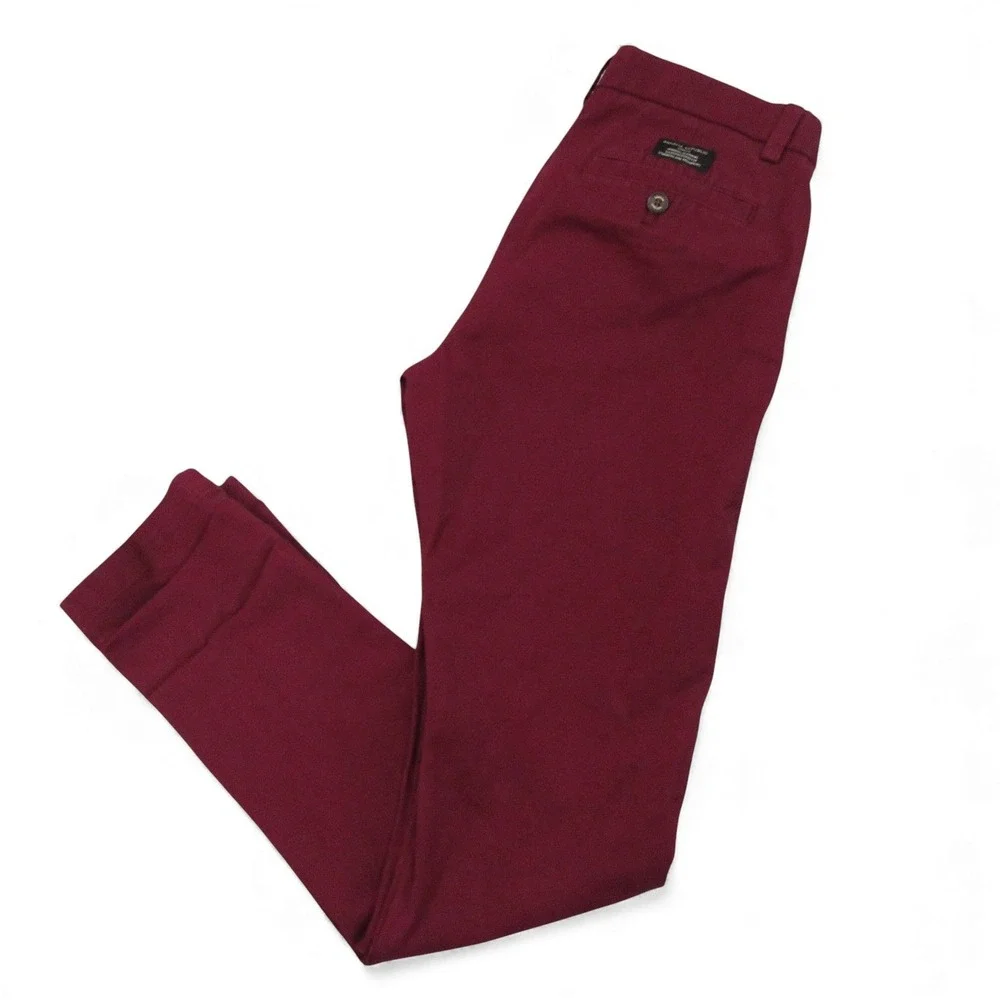 Banana Republic Fulton Skinny‎ Chino Pants Burgundy Size 29x32